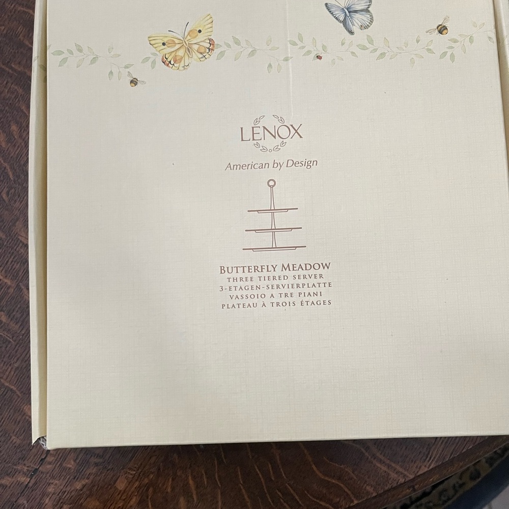 Lenox butterfly meadow 3 tiered server brand new and never used in the box.